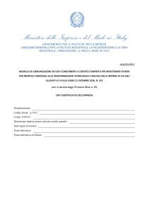 Prima pagina del modello per l'invio delle comunicazioni dei beni strumentali